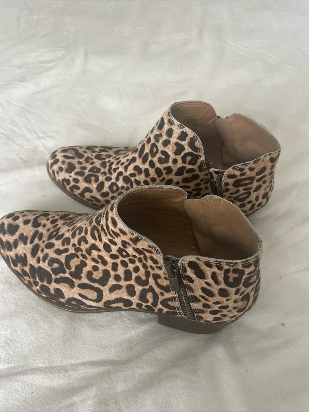 Lucky Brand Leopard-Print Ankle Booties in Tan and Black